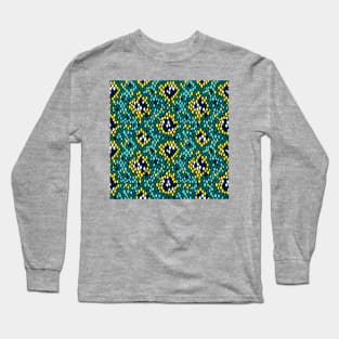 Snakeskin Pattern (Yellow and Teal) Long Sleeve T-Shirt